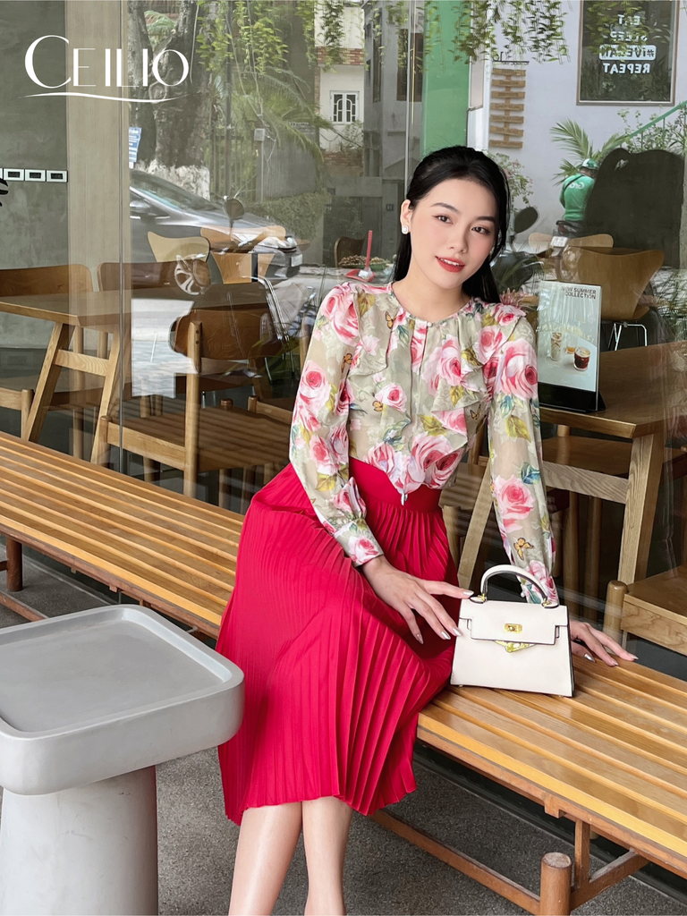 SM187 CH sơ mi hoa hồng bèo