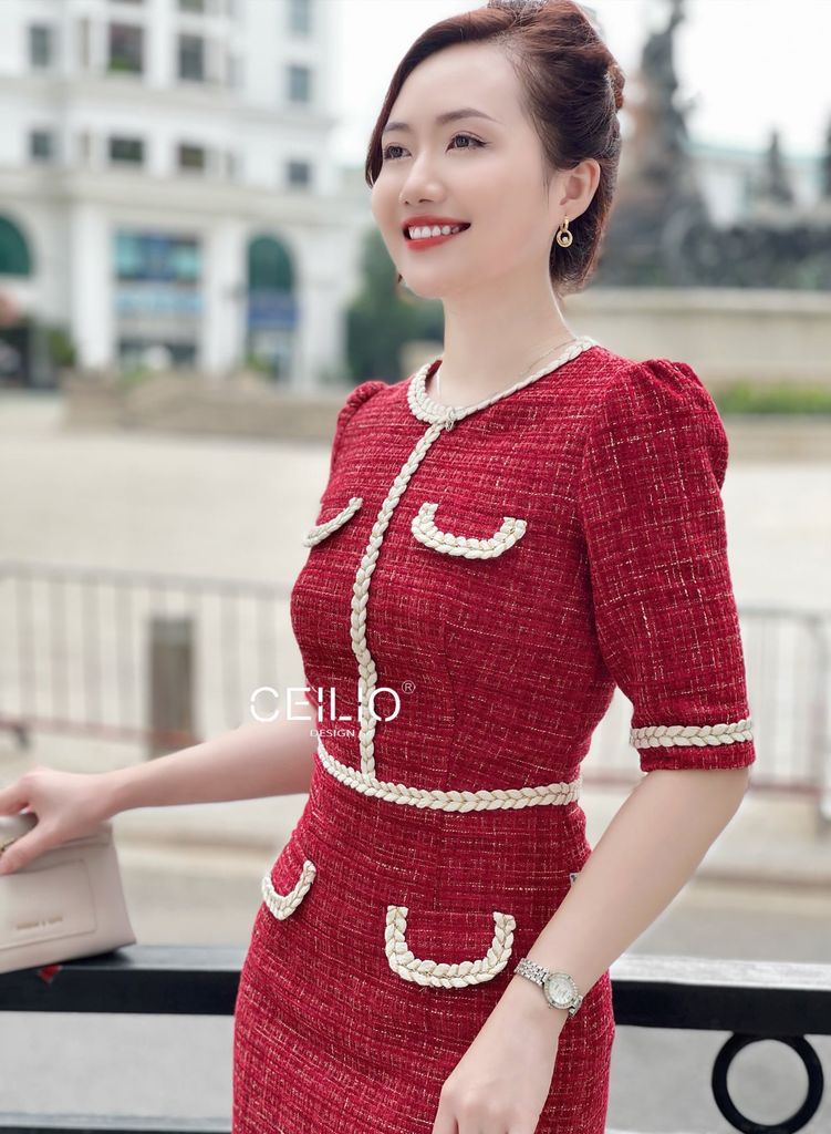 VD01_Đỏ text viền bện sam trắng