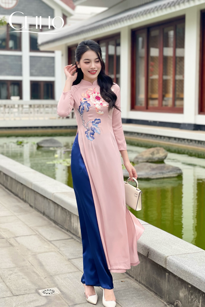 AD33 Áo Dài Mẫu Đơn