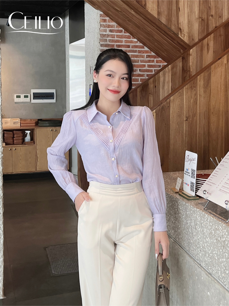 SM202 CI Tím sơ mi chiết ly V