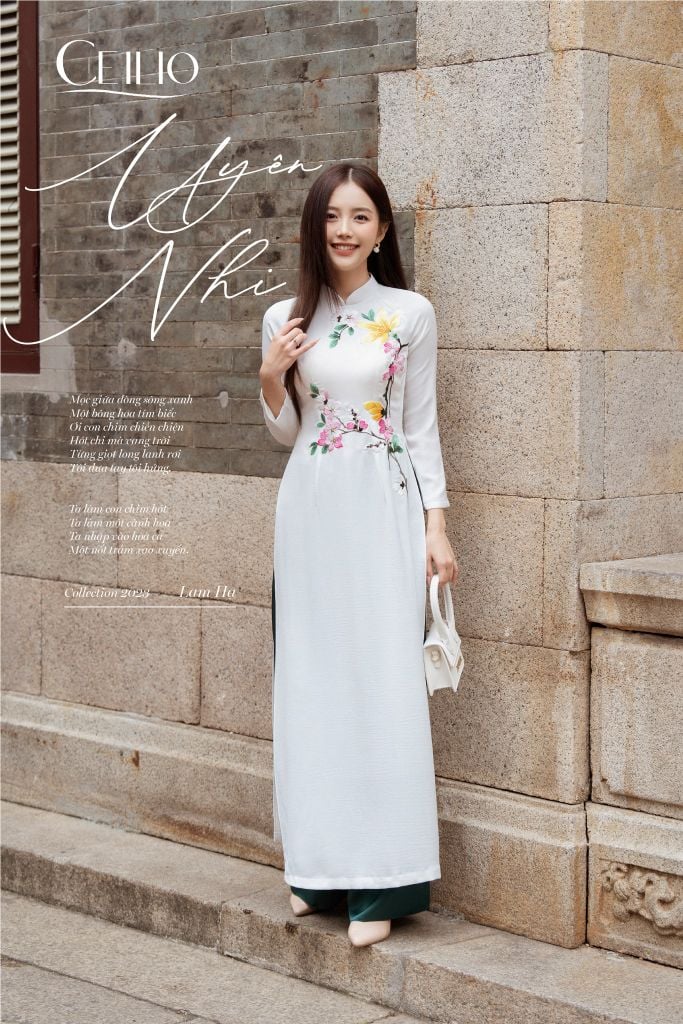 Váy đầm len phối ren váy đầm dài liền thân GLV163
