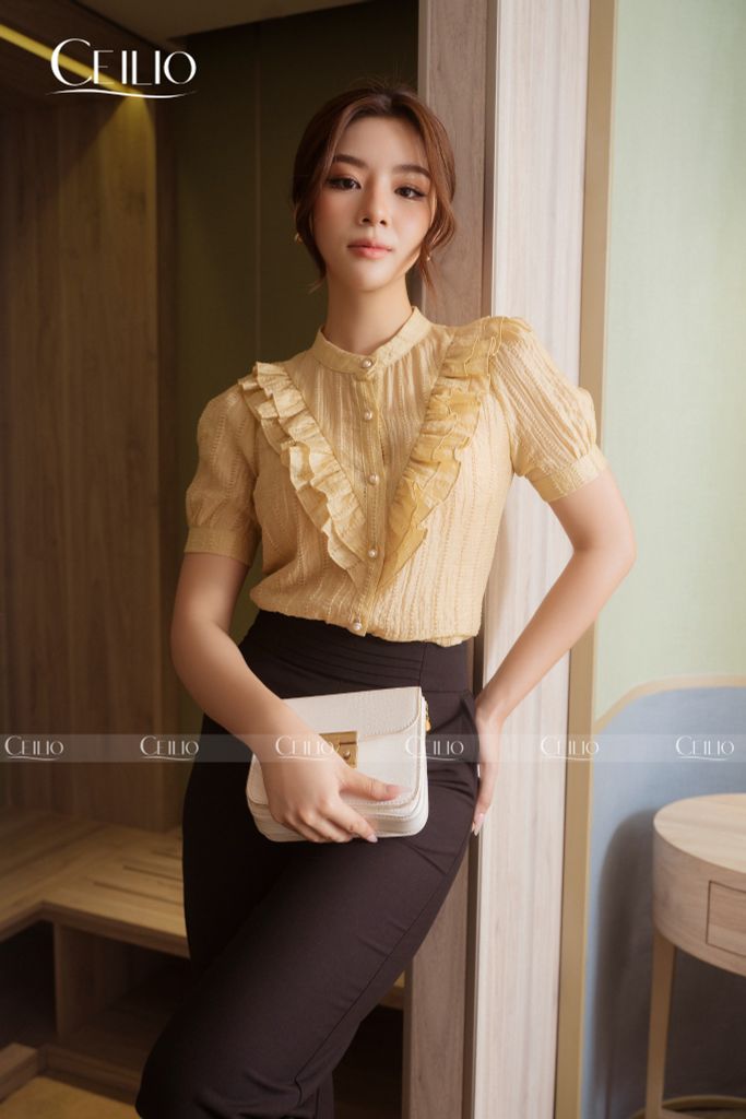 SM107 CE sơ mi CT ngực bèo V