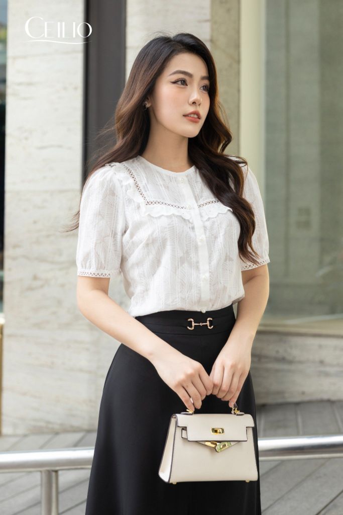 SM163 CF sơ mi CT cổ bèo vuông