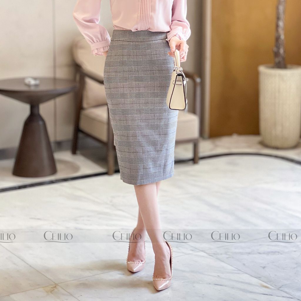 FH CV80 Chân váy kẻ dáng ôm (NHẬN CHUYỂN KHOẢN)