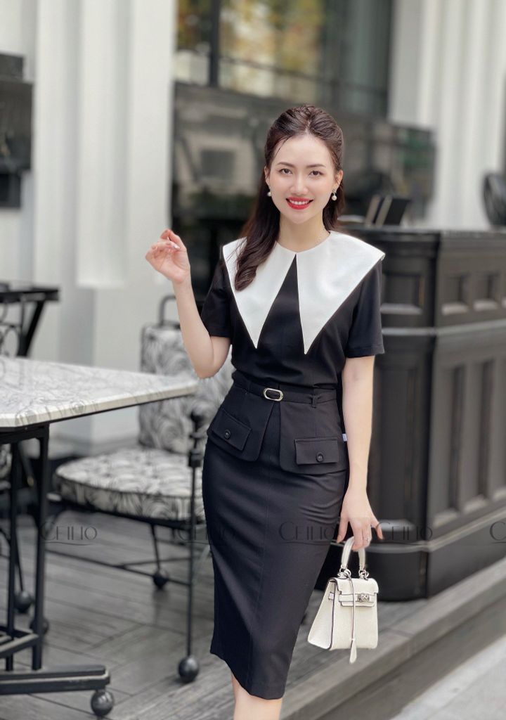 FH SM60 Somi phối cổ trắng cách điệu
