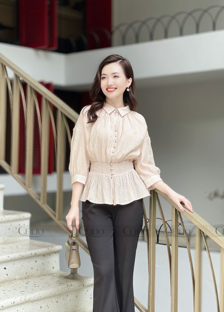 GH SM63 Sơ mi eo trần chỉ (NHẬN CHUYỂN KHOẢN TRƯỚC)