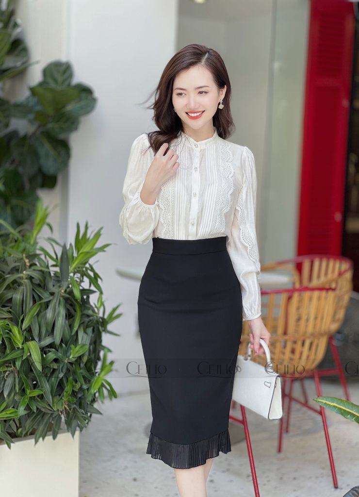 GH SM67 Somi xếp ly và đáp ren dọc