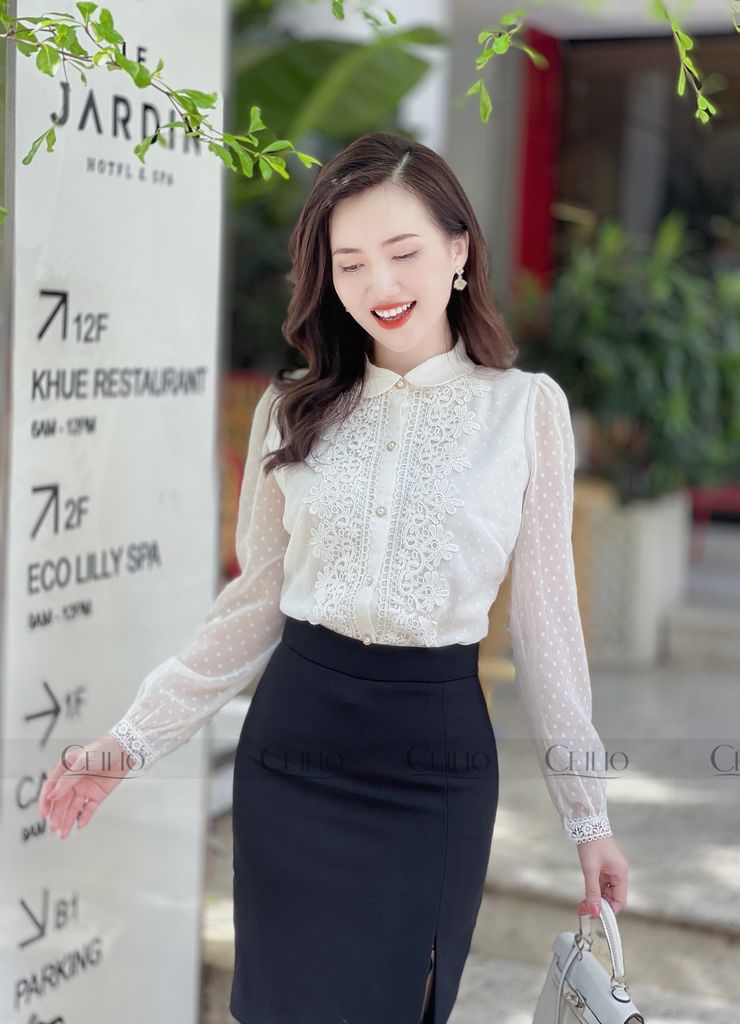 GH SM68 Somi chấm nổi nẹp đáp ren