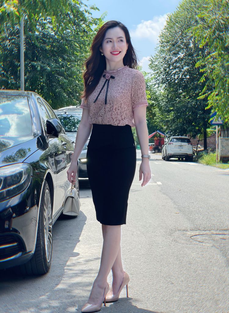 SM178 SƠ MI REN TÍM DÂY PHỐI CỔ