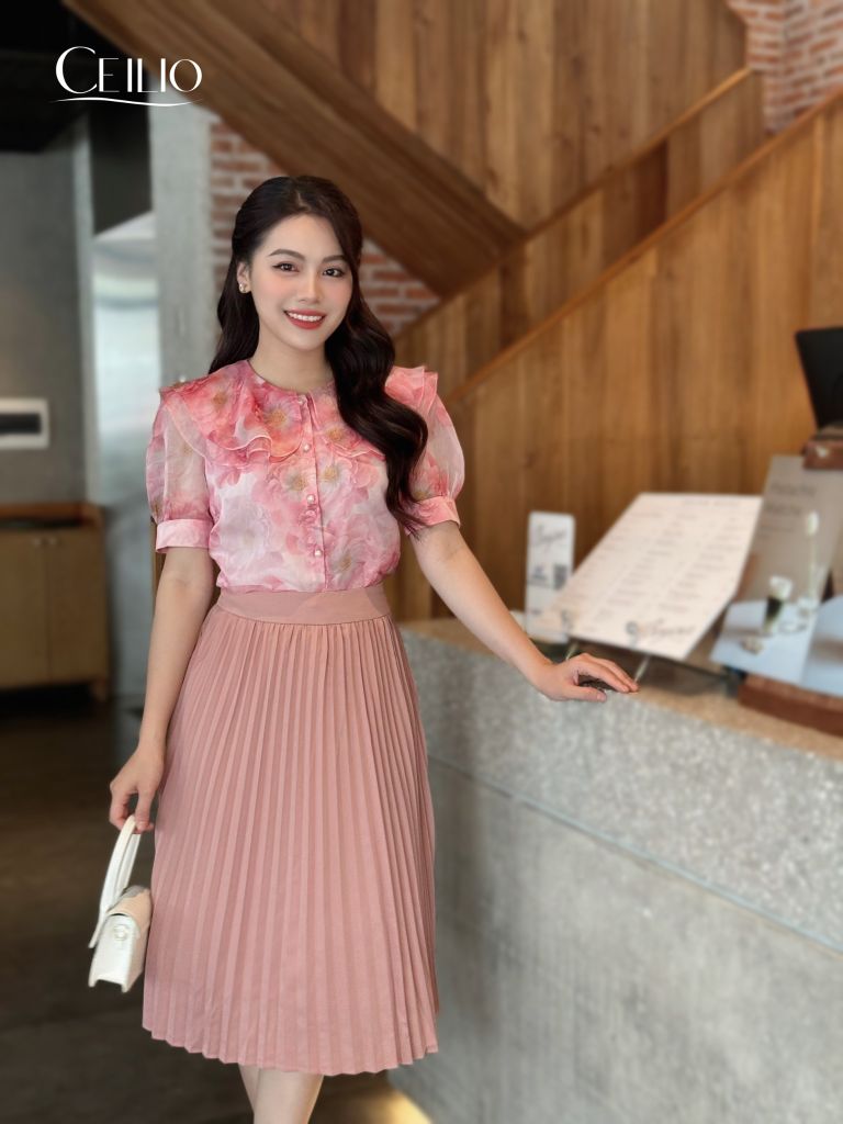 SM306 DD Sơ Mi Hoa Hồng