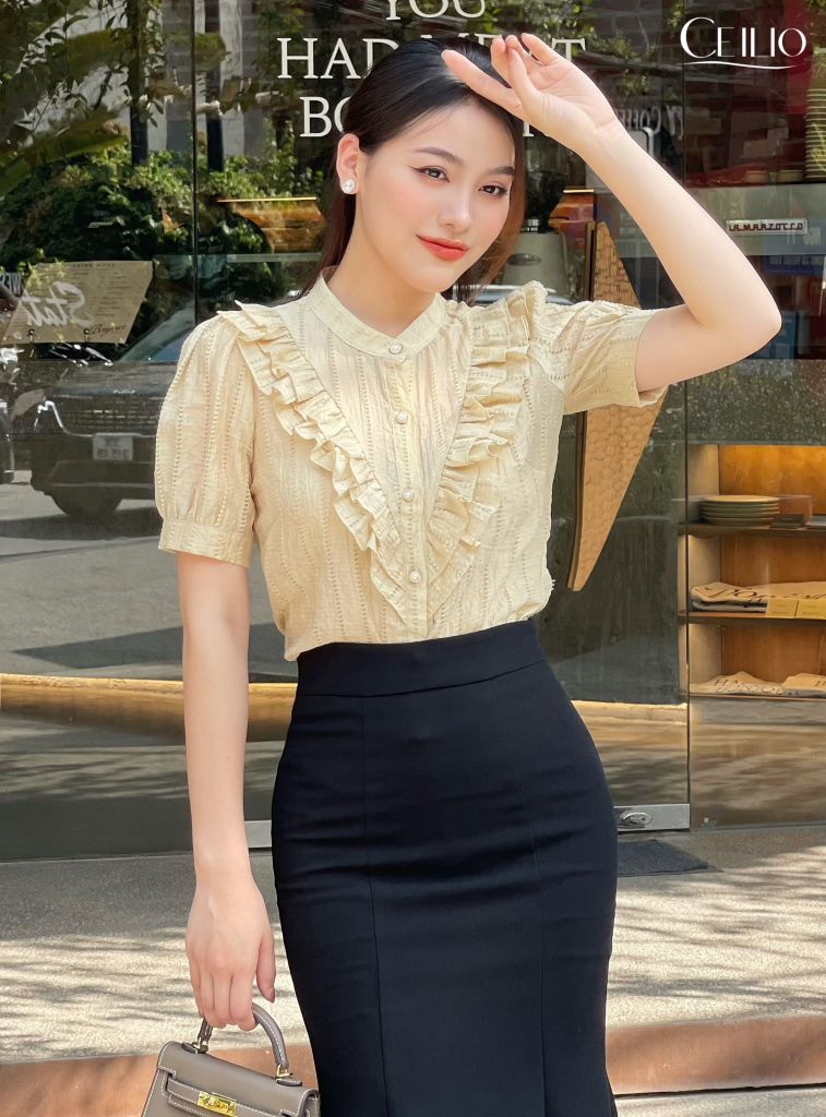 SM107 CE sơ mi CT ngực bèo V