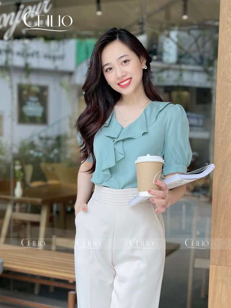 SM115 CE CT cổ bèo lai vạt