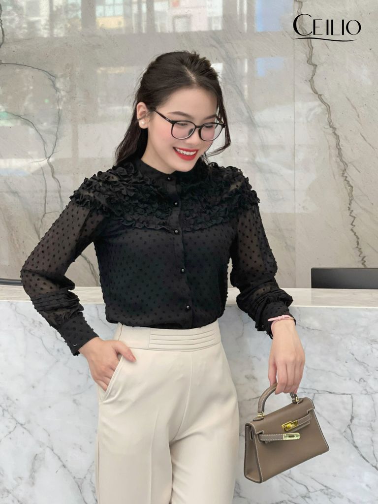 SM209 CI sơ mi bèo tay chiết li