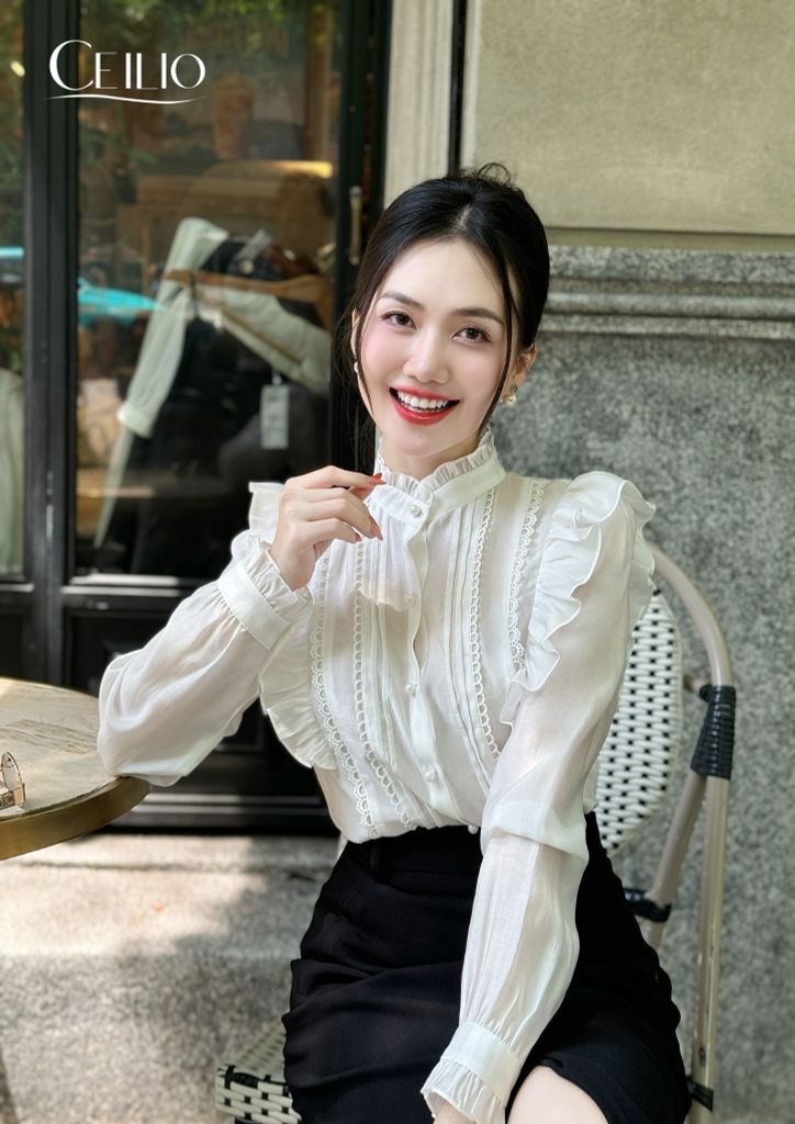 SM337 DH SM Trắng Phối Cách Điệu