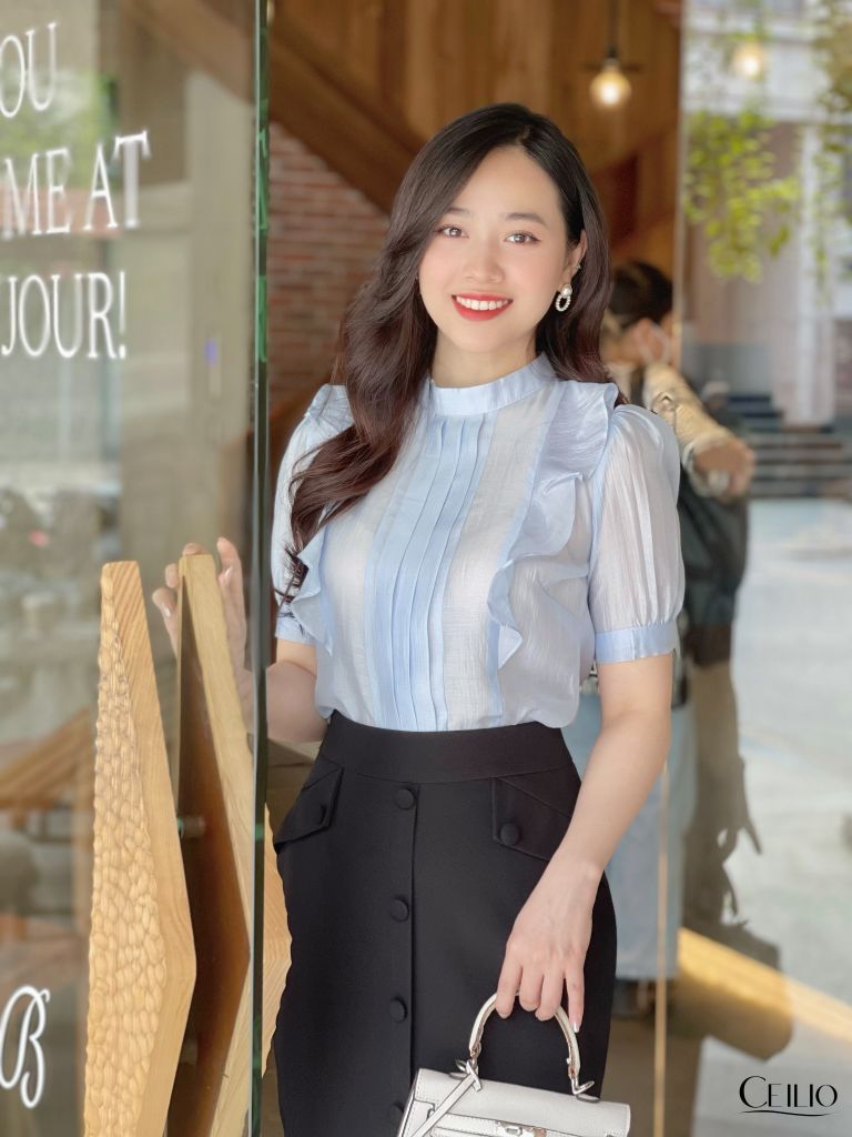 SM134 CE Xanh sơ mi chiết li bèo dọc