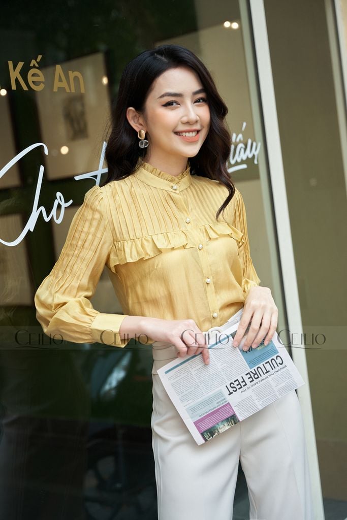 SM165 Somi xếp ly cắt ngực bèo