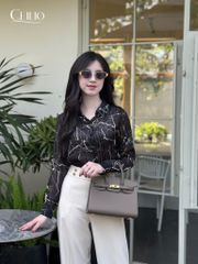 Sơ mi đen họa tiết vân đá SM321