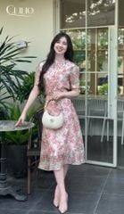 Sơ mi hoa tay cộc cổ bèoSM329-CV117 Chân váy (NHẬN CHUYỂN KHOẢN TRƯỚC)