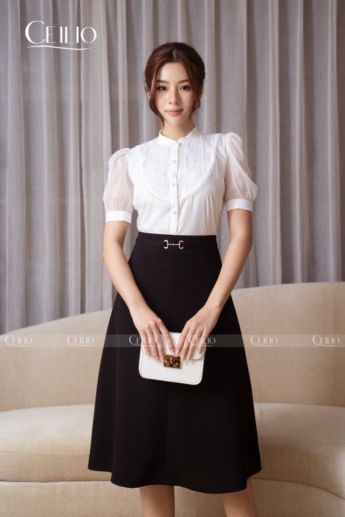 SM36 CC sơ mi CT cổ yến hoa Tứ phương