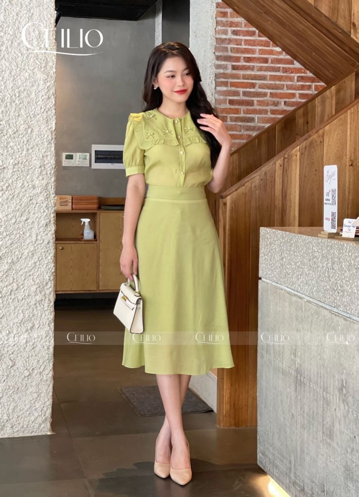 CV102 Xanh chân váy xòe (NHẬN CHUYỂN KHOẢN)