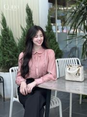 Sơ mi hồng phối bèo SM519