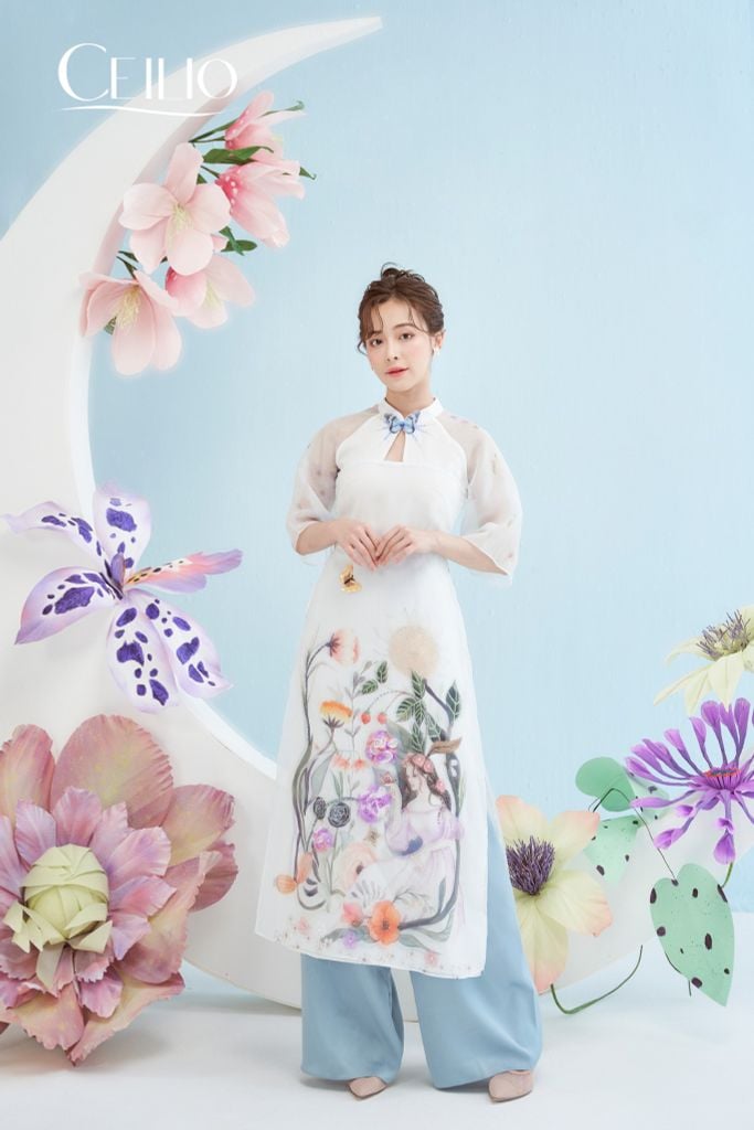 AD036 Áo Dài organza Mỹ Điệp