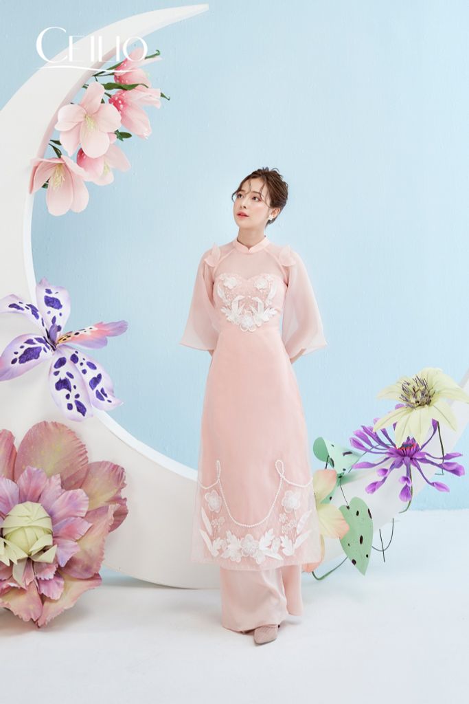 AD029 Áo Dài organza Hà Chi