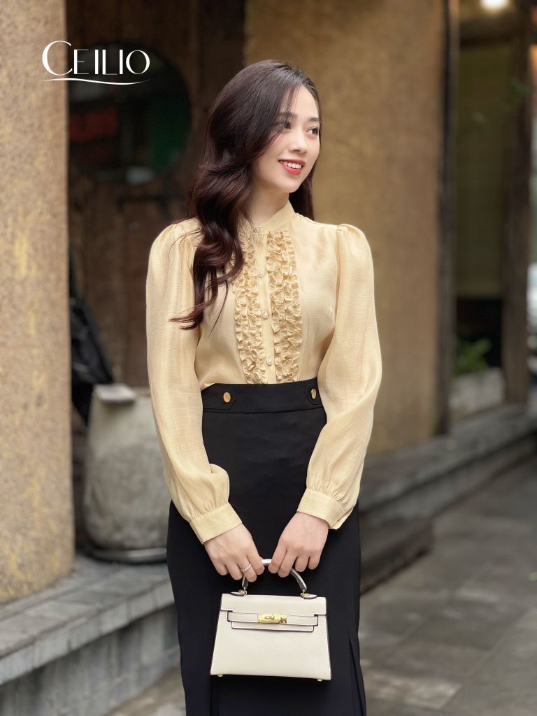 SM120 HM Sơ Mi Tơ Bèo Vạt