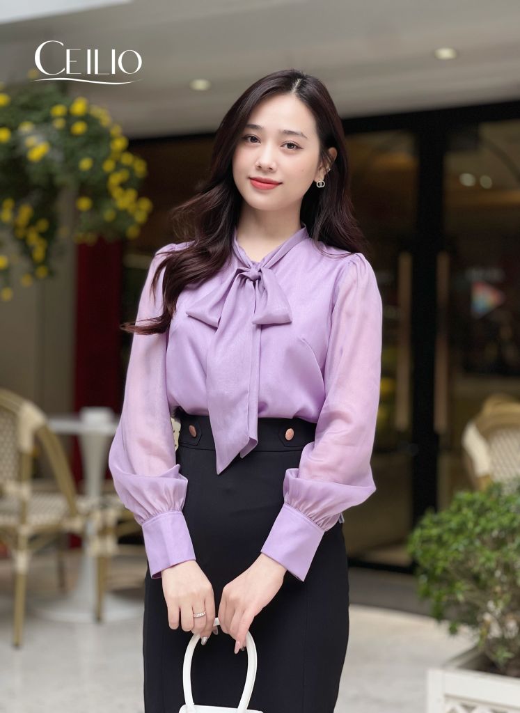 SM128 HM Sơ mi cổ nơ