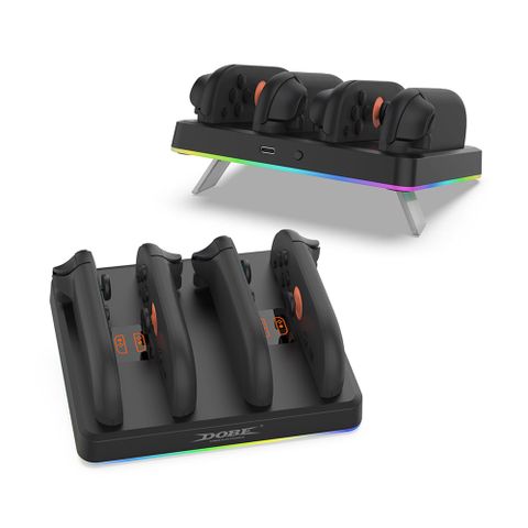 Đế sạc 4 Joycon tích hợp đèn LED RGB - DOBE TNS 3160 Black