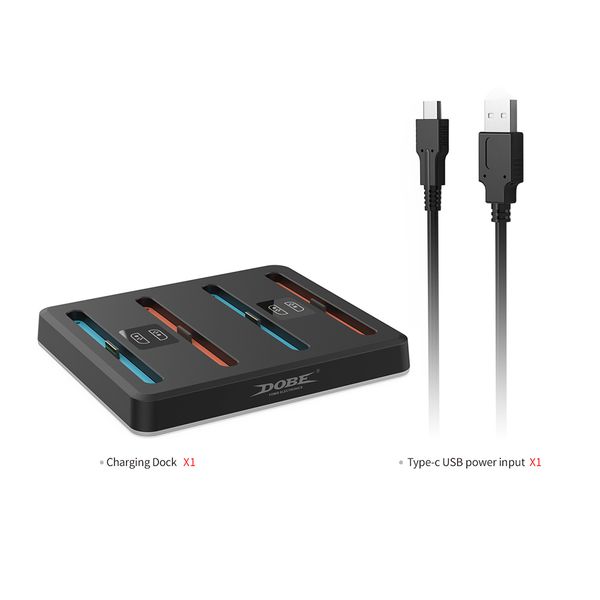 Đế sạc 4 Joycon tích hợp đèn LED RGB - DOBE TNS 3160 Black