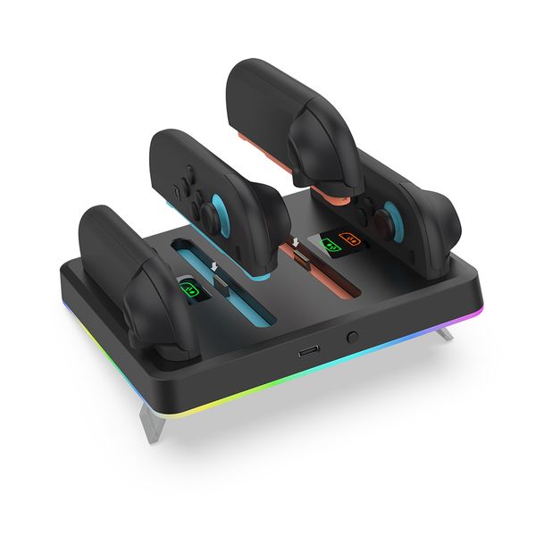 Đế sạc 4 Joycon tích hợp đèn LED RGB - DOBE TNS 3160 Black