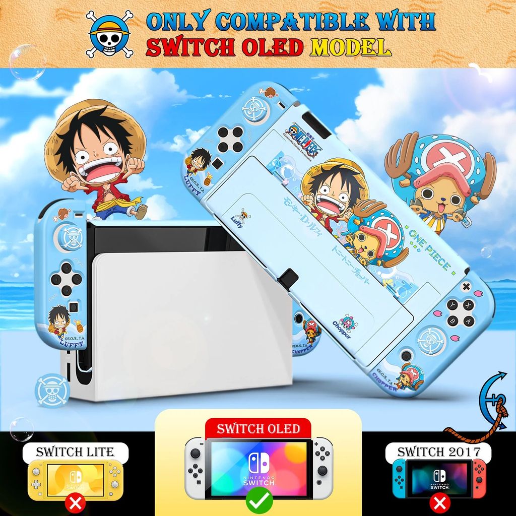 IINE Bộ case ốp bảo vệ máy Nintendo OLED và Joy-Con One Piece