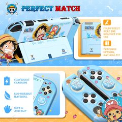 IINE Bộ case ốp bảo vệ máy Nintendo OLED và Joy-Con One Piece