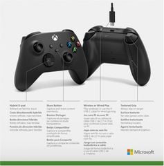 Tay Cầm Xbox Series Wireless Controller Carbon Black Kèm Dây Cáp USB-C