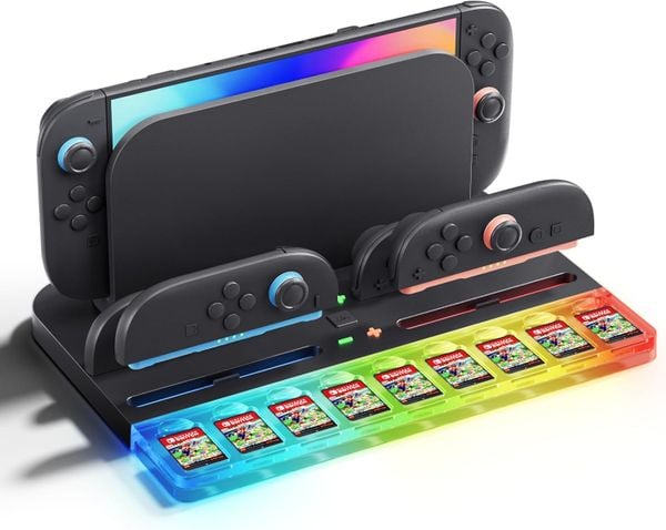 Đế Sạc Joy-Con Cho Nintendo Switch 2 – RGB & Khe Đựng Thẻ Game