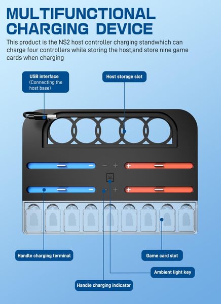 Charging Dock Storage Base for Nintendo Switch 2 JoyCon Controllers