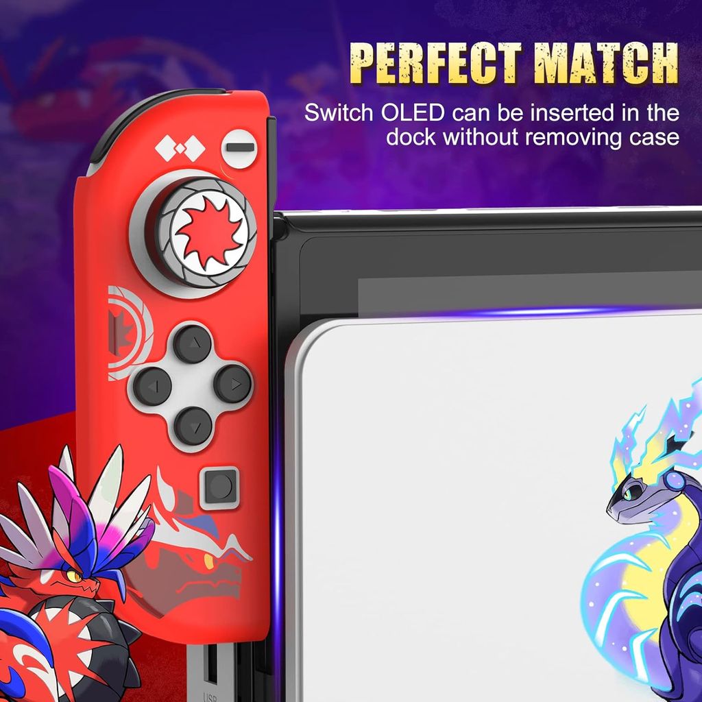 IINE Bộ case ốp bảo vệ máy Nintendo OLED và Joy-Con Pokemon Scarlet Violet