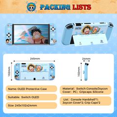 IINE Bộ case ốp bảo vệ máy Nintendo OLED và Joy-Con One Piece