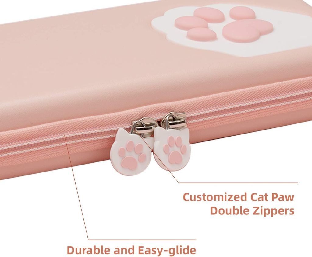 Túi đựng bảo vệ máy Nintendo Switch họa tiết chân mèo 3D màu hồng