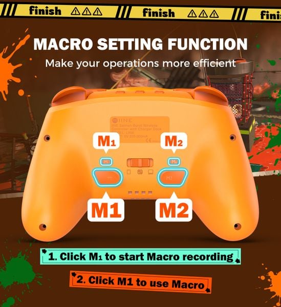 Tay cầm IINE Salmon Burst Controller + Charging dock