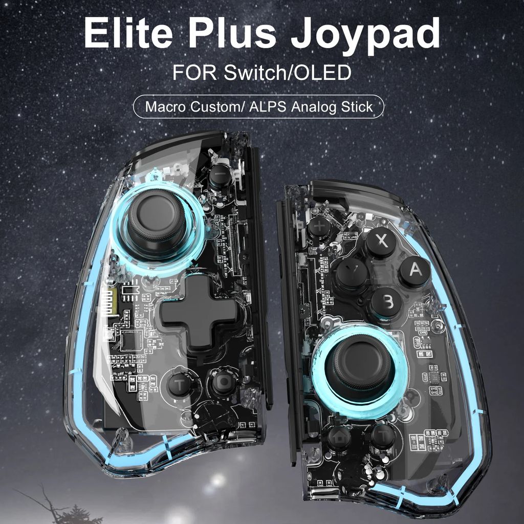 Tay cầm Elite Plus Joypad BlackTrong Suốt cho Nintendo Switch IINE L762