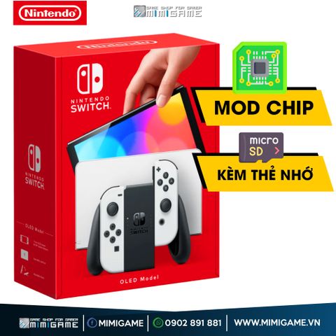 Máy Nintendo Switch Oled White Joy-Con Mod Chip - Like New 95%