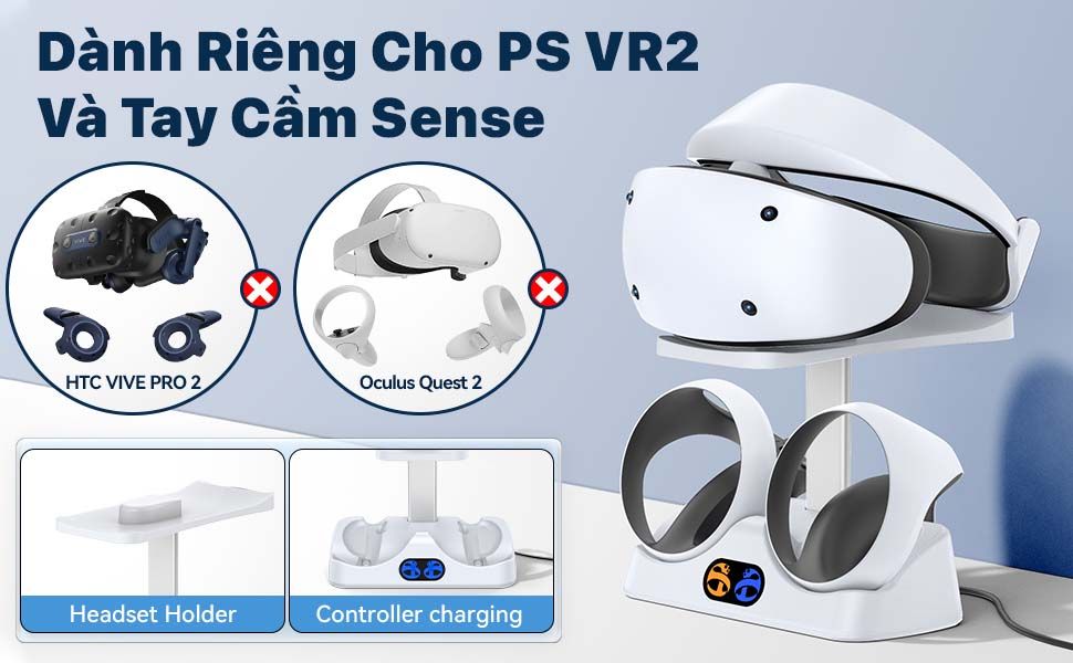 Bộ giá đỡ kính PS VR2 kèm sạc từ hai tay cầm Sense VR2 - Dobe TP5 2515