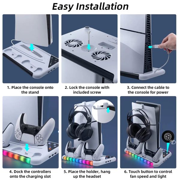 Dobe PS5 Slim Multifunctional Cooling Stand TP5-3557