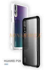 Ốp lưng Huawei P20 trong suốt viền màu lưng kính