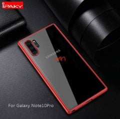 Ốp lưng kính viền mềm Samsung Note 10 Plus hiệu iPaky