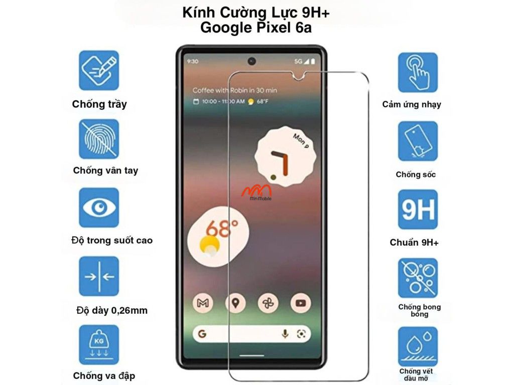 Kính Cường Lực 9H+ Google Pixel 6a