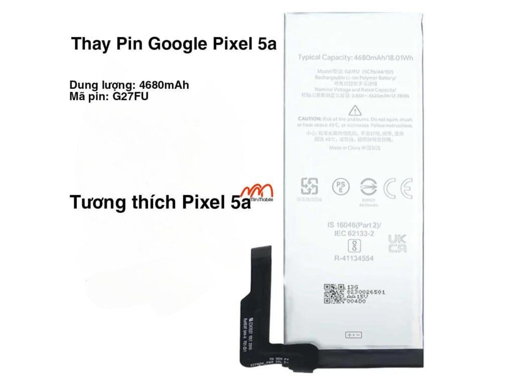 Thay Pin Google Pixel 5a G27FU 4680mAh
