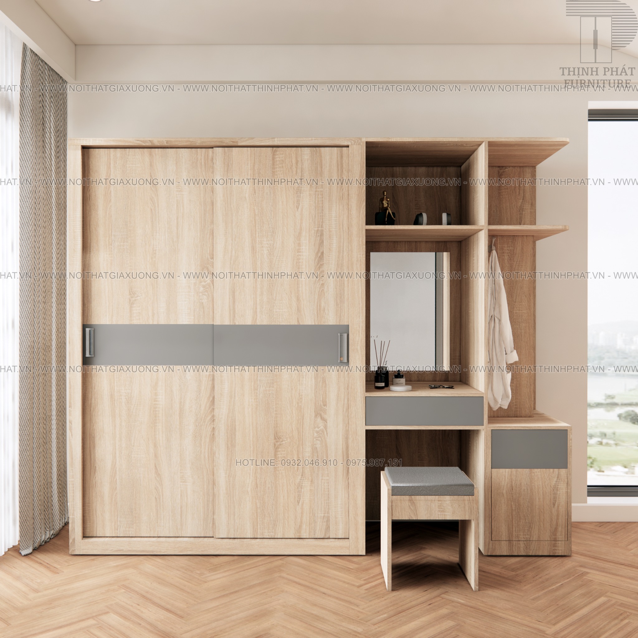 tủ quần áo gỗ công nghiệp đẹp giá rẻ